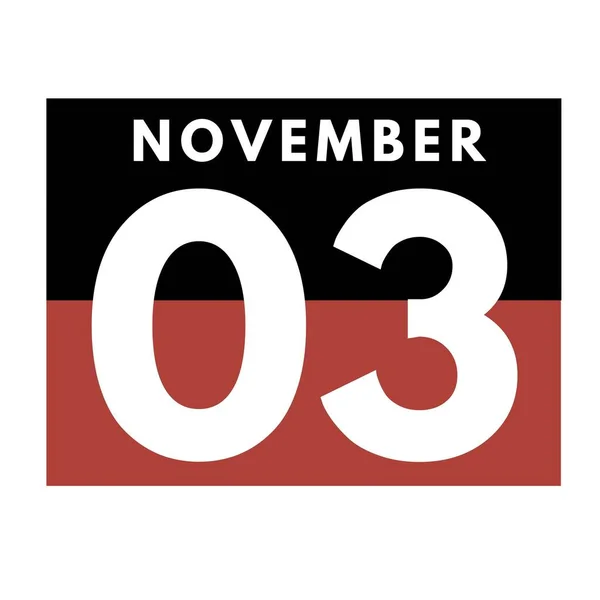 Noviembre Flat Daily Calendar Icon Fecha Día Mes Calendario Para — Foto de Stock