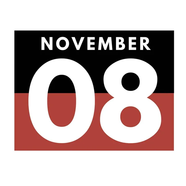 Listopadu Plochý Denní Kalendář Ikona Date Den Měsíc Calendar Pro — Stock fotografie