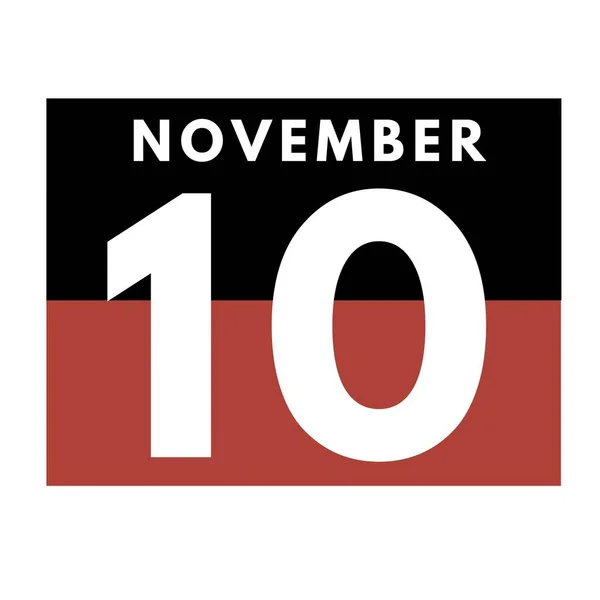 Listopadu Plochý Denní Kalendář Ikona Date Den Měsíc Calendar Pro — Stock fotografie