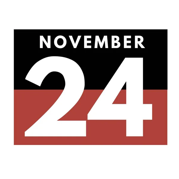 11月24日 フラット毎日カレンダーアイコン 11月のカレンダー — ストック写真
