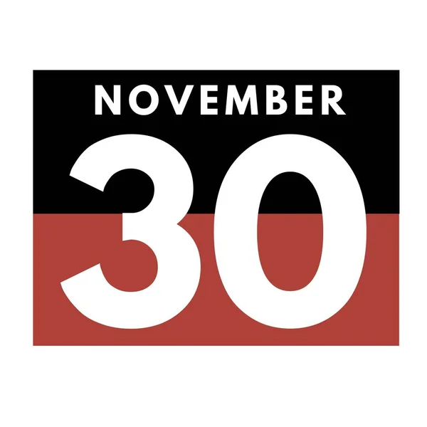 November Flaches Tägliches Kalendersymbol Date Day Month Calendar Für Den — Stockfoto