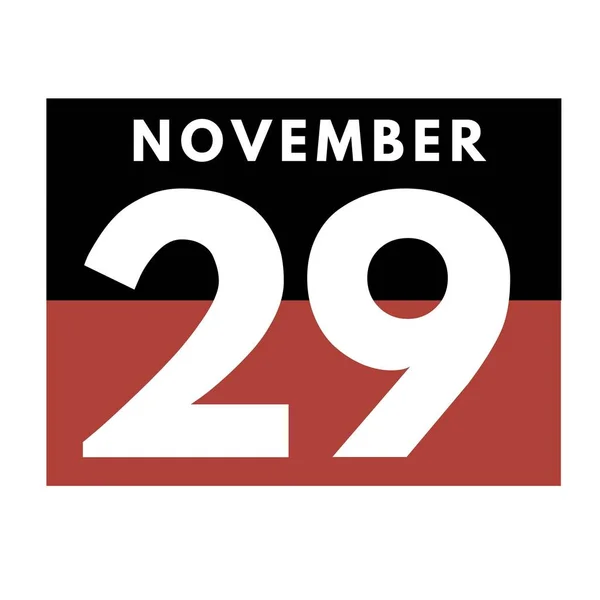 11月29日 フラット毎日カレンダーアイコン 11月のカレンダー — ストック写真