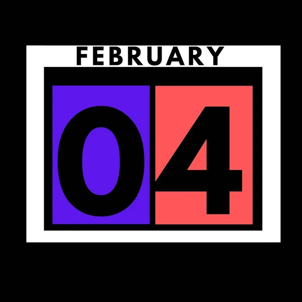Februar Farbiges Flaches Tägliches Kalendersymbol Date Day Month Calendar Für — Stockfoto