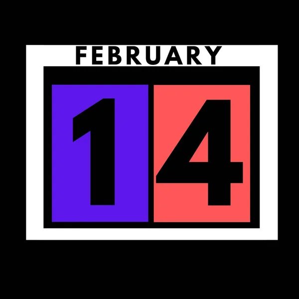 Şubat Şubat Ayı Için Renkli Düz Günlük Takvim Simgesi Tarih — Stok fotoğraf