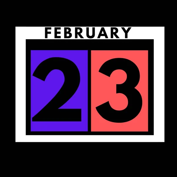 Febrero Color Plano Calendario Diario Icono Date Día Mes Calendar — Foto de Stock