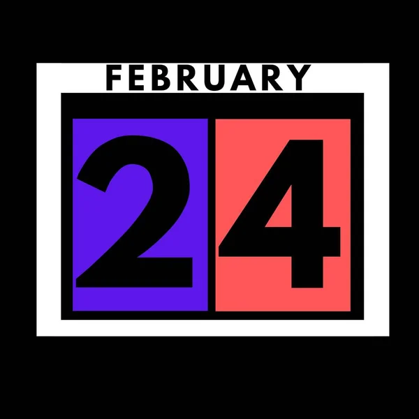 Şubat Şubat Ayı Için Renkli Düz Günlük Takvim Simgesi Tarih — Stok fotoğraf