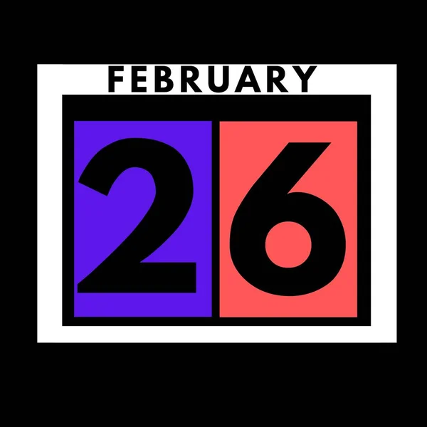 Febrero Color Plano Calendario Diario Icono Date Día Mes Calendar — Foto de Stock