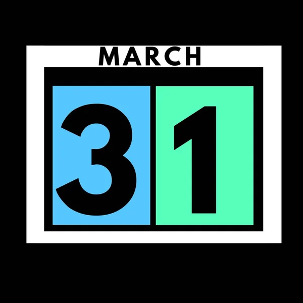 March Colored Flat Daily Calendar Icon Date Day Month Calendar — Stock Photo, Image