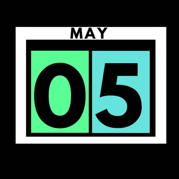 May Colored Flat Daily Calendar Icon Date Day Month Calendar — Stock Photo, Image