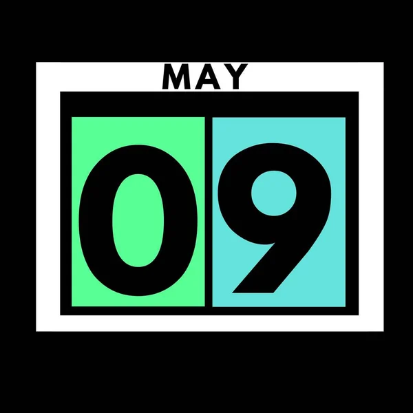 五月九日五月份的彩色平行日历图标 — 图库照片