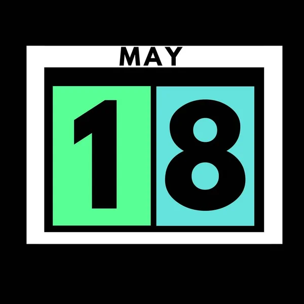 Mei Gekleurde Platte Dagelijkse Kalender Pictogram Datum Dag Maand Kalender — Stockfoto