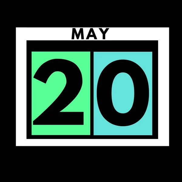 5月20日 カラーフラット毎日カレンダーアイコン5月の日付 カレンダー — ストック写真