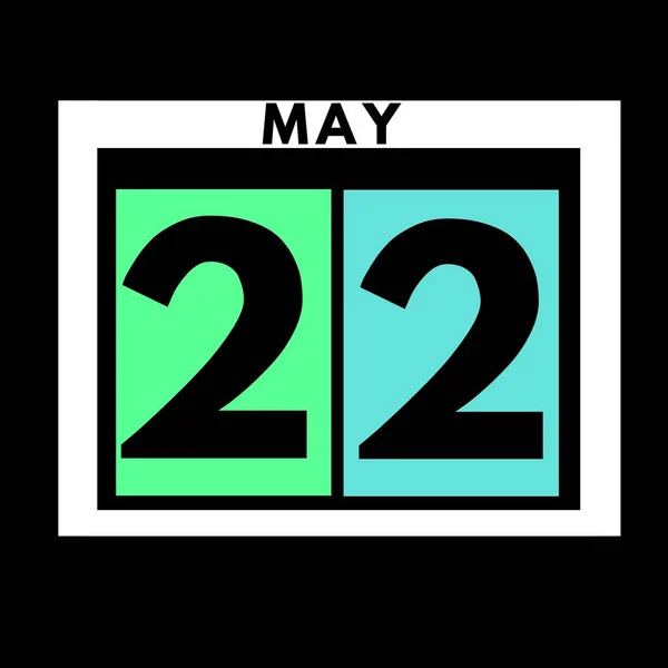 Mai Icône Calendrier Journalier Plat Coloré Date Jour Mois Calendar — Photo