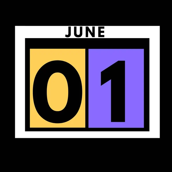 Czerwca Kolorowy Płaski Dzienny Kalendarz Ikona Data Dzień Miesiąc Kalendarz — Zdjęcie stockowe