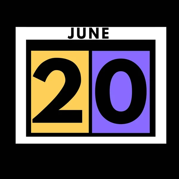 Июня Цветной Плоский Ежедневный Значок Календаря Date День Месяц Calendar — стоковое фото