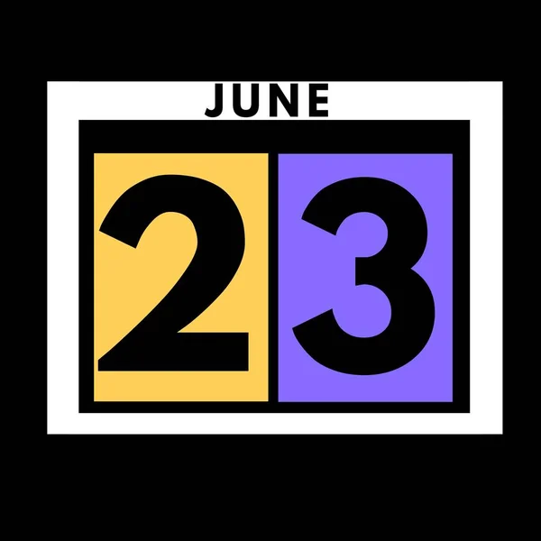 Juni Farbiges Flaches Tägliches Kalendersymbol Date Day Month Calendar Für — Stockfoto