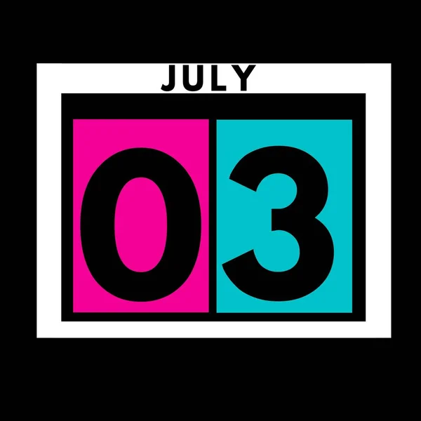 Ιουλίου Έγχρωμο Επίπεδη Ημερήσια Εικονίδιο Ημερολογίου Date Ημέρα Μήνας Calendar — Φωτογραφία Αρχείου
