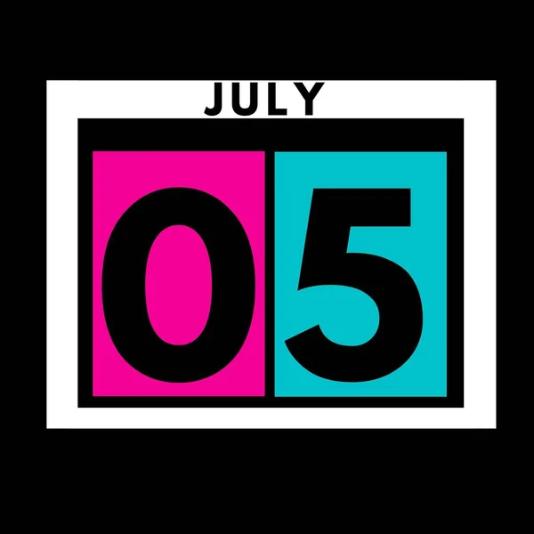 Juli Farbiges Flaches Tägliches Kalendersymbol Date Day Month Calendar Für — Stockfoto