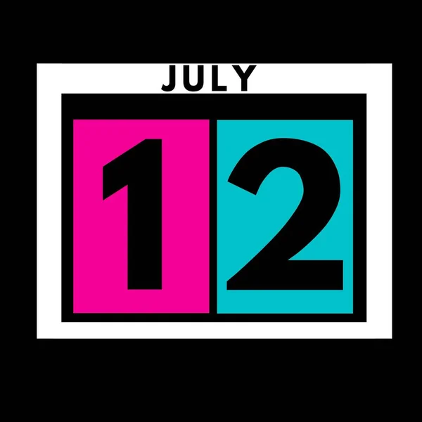 Lipca Kolorowy Płaski Dzienny Kalendarz Ikona Data Dzień Miesiąc Kalendarz — Zdjęcie stockowe