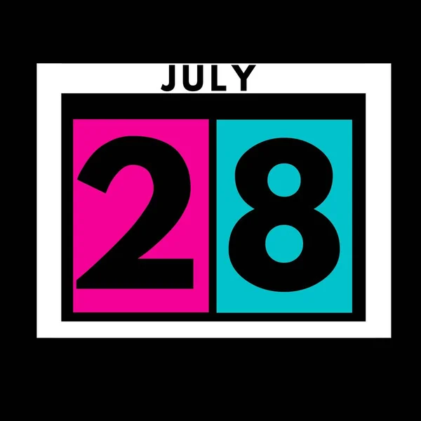 July Colored Flat Daily Calendar Icon Date Day Month Calendar — Stock Photo, Image