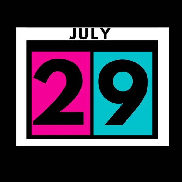 Juillet Icône Calendrier Journalier Plat Coloré Date Jour Mois Calendar — Photo