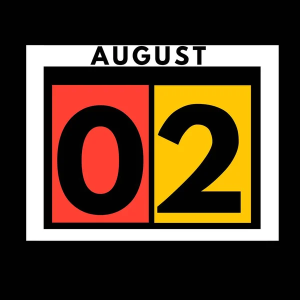 Августа Цветной Плоский Ежедневный Значок Календаря Date День Месяц Calendar — стоковое фото