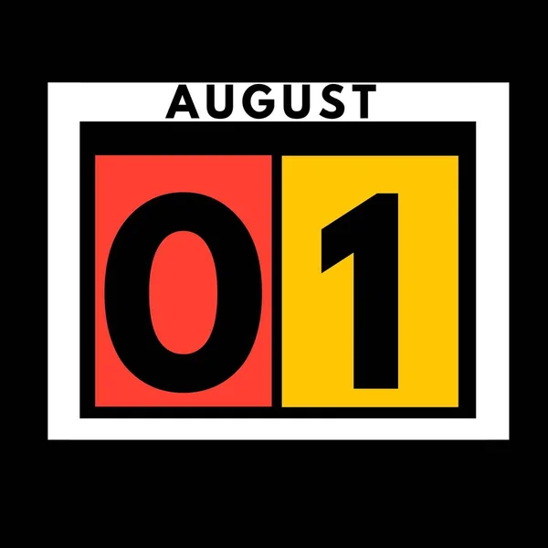 Sierpnia Kolorowy Płaski Dzienny Kalendarz Ikona Data Dzień Miesiąc Kalendarz — Zdjęcie stockowe