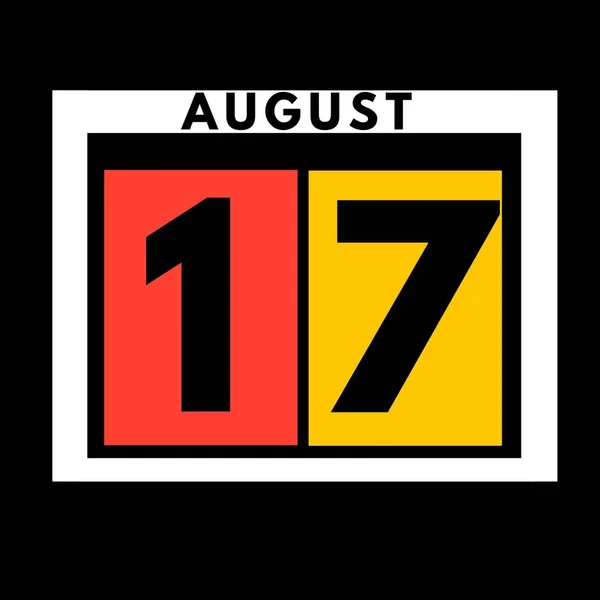 Augustus Gekleurde Platte Dagelijkse Kalender Pictogram Datum Dag Maand Kalender — Stockfoto