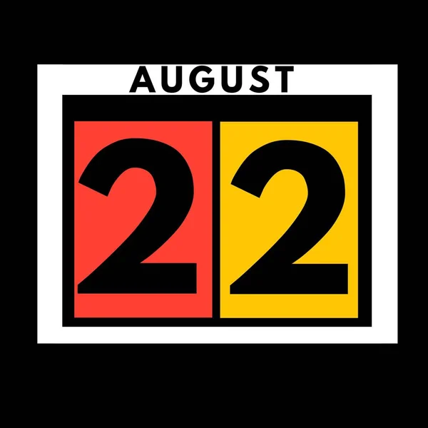 Augustus Gekleurde Platte Dagelijkse Kalender Pictogram Datum Dag Maand Kalender — Stockfoto