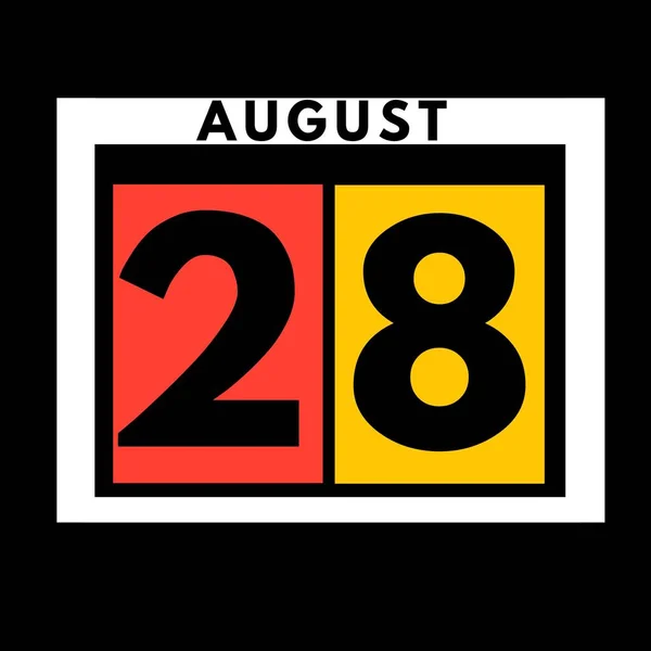 August Colored Flat Daily Calendar Icon Date Day Month Calendar — Stock Photo, Image