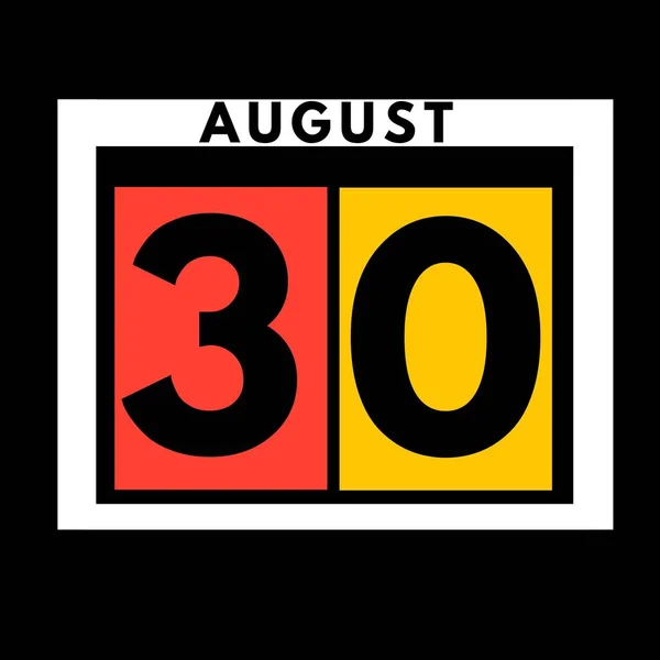 8月30日 カラーフラット毎日カレンダーアイコン8月の日付 カレンダー — ストック写真