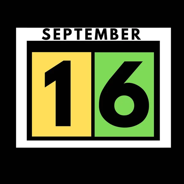 September Gekleurde Platte Dagelijkse Kalender Pictogram Datum Dag Maand Kalender — Stockfoto