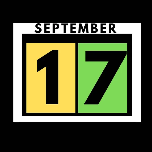 Σεπτεμβρίου Έγχρωμο Επίπεδη Ημερήσια Εικονίδιο Ημερολογίου Date Ημέρα Μήνας Calendar — Φωτογραφία Αρχείου