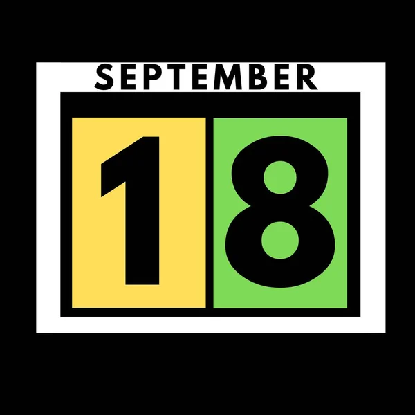 Września Kolorowy Płaski Dzienny Kalendarz Ikona Data Dzień Miesiąc Kalendarz — Zdjęcie stockowe
