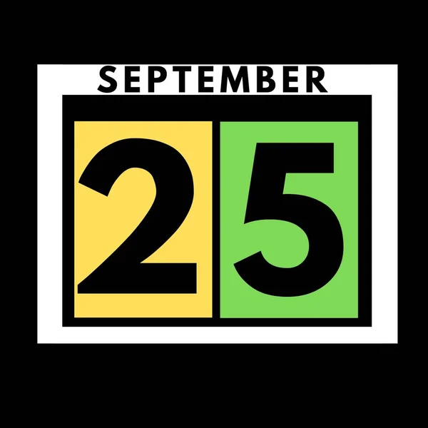 Σεπτεμβρίου Έγχρωμο Επίπεδη Ημερήσια Εικονίδιο Ημερολογίου Date Ημέρα Μήνας Calendar — Φωτογραφία Αρχείου