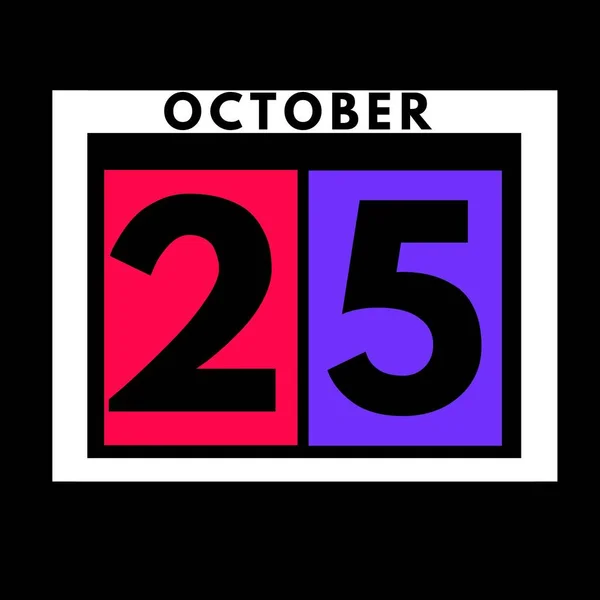 Ekim Renkli Düz Günlük Takvim Simgesi Tarih Gün Ekim Ayı — Stok fotoğraf