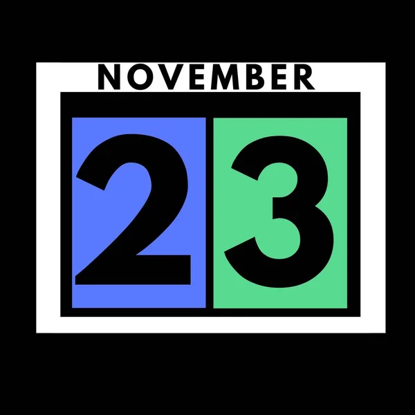 11月23日 カラーフラット毎日カレンダーアイコン11月の日付 カレンダー — ストック写真