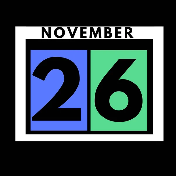 Νοεμβρίου Έγχρωμο Επίπεδη Ημερήσια Εικονίδιο Ημερολογίου Date Ημέρα Μήνας Calendar — Φωτογραφία Αρχείου