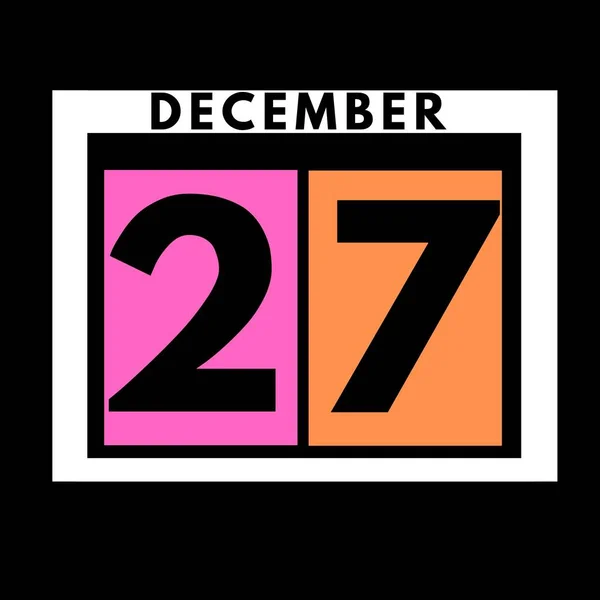 December Colored Flat Daily Calendar Icon Date Day Month Calendar — Stock Photo, Image