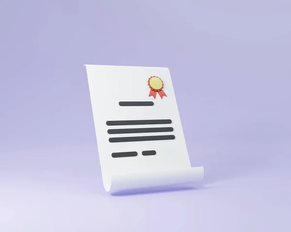 Minimalny Styl Certyfikat Lub Referencje Papier Renderowania Ilustracji — Zdjęcie stockowe