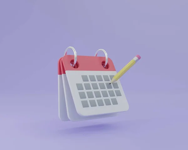 Minimaler Monat Ausgekleidet Schreibtisch Kalender Cartoon Symbol Mit Bleistift Gestylt — Stockfoto