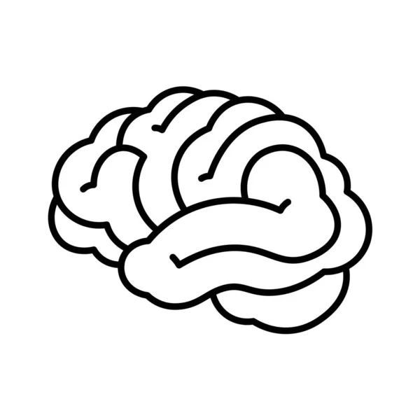 Brain Line Art Simple Design Vector Illustration Isolated White Background — Stock Vector