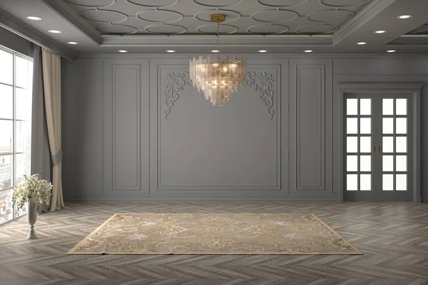 3D rendering .empty classic interior . classic room