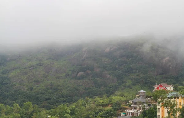 Valle Montaña Vagamón Sur India Cubierto Niebla Durante Invierno — Foto de Stock