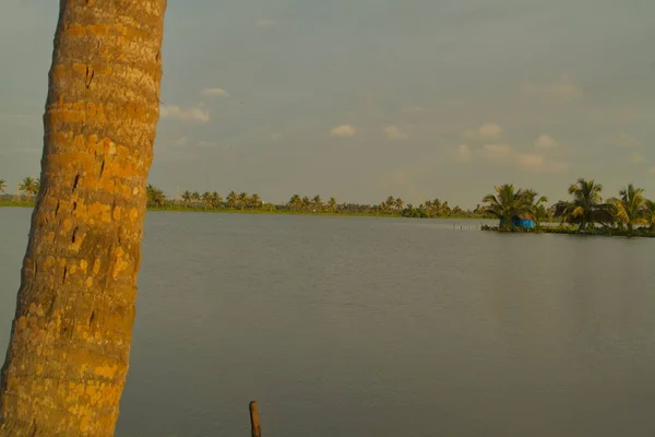 Foto Costa Del Lago Escénico Kochi Durante Una Noche Brillante — Foto de Stock