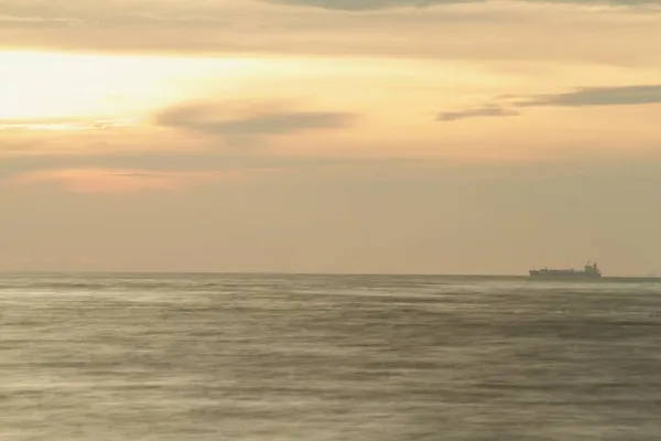 View Seashore Kerala India Picture Evening Sky Blurred View Ships — Stock Photo, Image