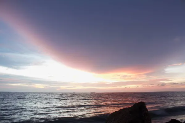 Blick Von Der Küste Kerala Indien Bild Vom Abendhimmel Mit — Stockfoto