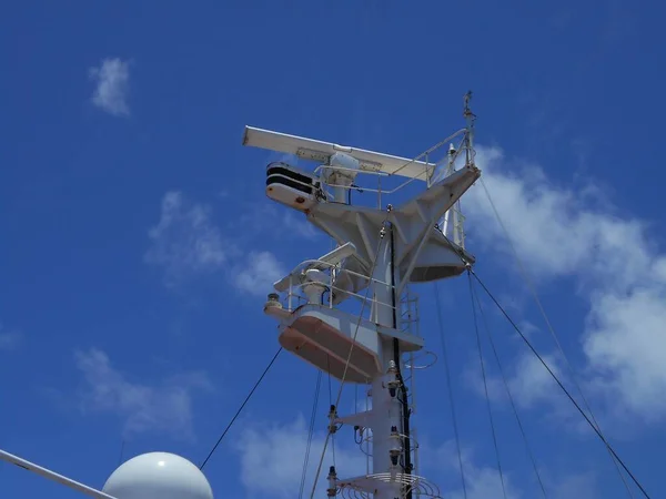 Veduta Dell Albero Maestro Della Nave Mercantile — Foto Stock