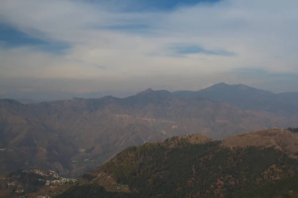 Photograph Taken Afternoon Blue Sky Tip Snow Filled Himalayan Ranges — Stock Photo, Image