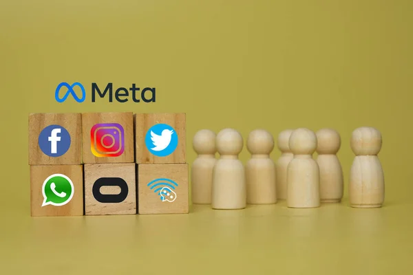 Facebook 'un yeni Meta Şirketi' nin seçici odak noktası logolarına ait..